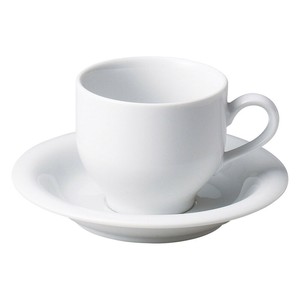ホワイトアルトコーヒー碗・ソーサー　　【日本製　磁器】