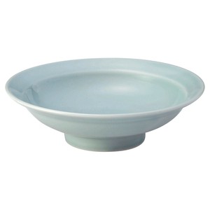 青磁8.0丸高台皿　　【日本製　磁器】
