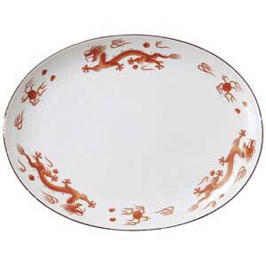 朱天竜14吋メタプラター　　【日本製　磁器】