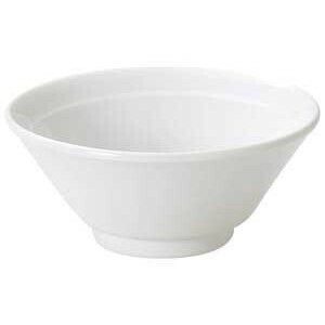 アジアン白リムライス碗　　【日本製　磁器】