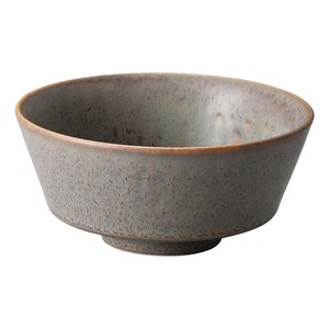グレージュブラウン角茶碗　　【日本製　磁器】