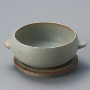 Soup Bowl Gray Pottery Made in Japan