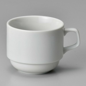 ホワイトスタックコーヒー碗　　【日本製　磁器】