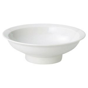 白中華9.0丸高台皿　　【日本製　磁器】