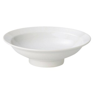 白中華7.0丸高台皿　　【日本製　磁器】