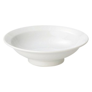 白中華6.0丸高台皿　　【日本製　磁器】