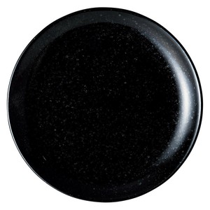 ニューチャイナ（黒・赤）黒玉渕21cm皿　　【日本製　磁器】