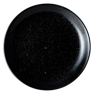 ニューチャイナ（黒・赤）黒玉渕19cm皿　　【日本製　磁器】