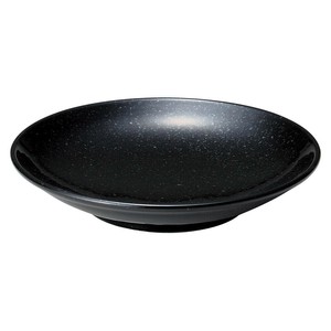 ニューチャイナ（黒・赤）黒21cm深皿　　【日本製　磁器】