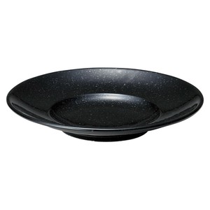 ニューチャイナ（黒・赤）黒22cm丼受皿　　【日本製　磁器】