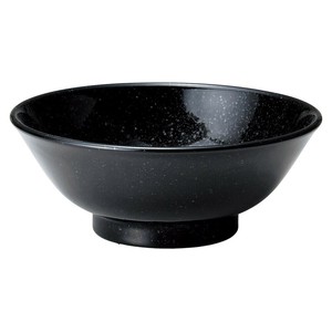 ニューチャイナ（黒・赤）黒反高台7.0丼　　【日本製　磁器】