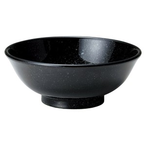 ニューチャイナ（黒・赤）黒反高台6.8丼　　【日本製　磁器】