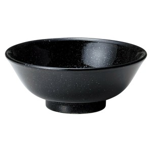 ニューチャイナ（黒・赤）黒反高台6.5丼　　【日本製　磁器】