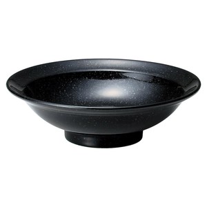 ニューチャイナ（黒・赤）黒丸高台7.0皿　　【日本製　磁器】