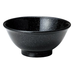 ニューチャイナ（黒・赤）黒反4.8碗　　【日本製　磁器】