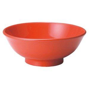 ニューチャイナ（黒・赤）赤反高台7.0丼　　【日本製　磁器】