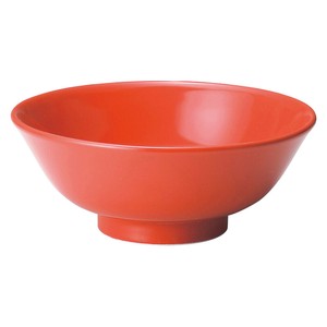 ニューチャイナ（黒・赤）赤反高台6.8丼　　【日本製　磁器】