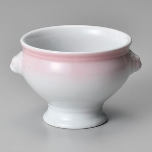 Soup Bowl Porcelain Pink Bird L size