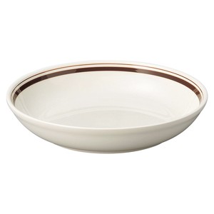 Main Plate Brown Porcelain 25.5cm Made in Japan