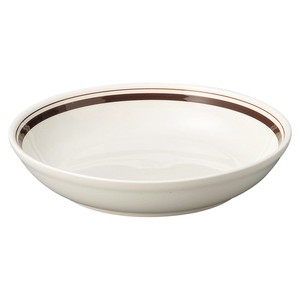 Main Plate Brown Porcelain 22.5cm Made in Japan