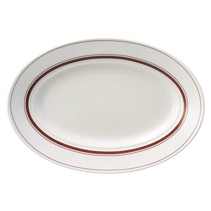 Main Plate Brown Porcelain 29cm Made in Japan