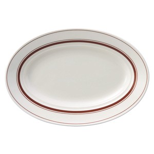 Main Plate Brown Porcelain 26.5cm Made in Japan