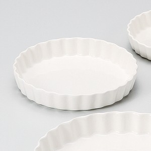 乳白キッシュパン（中）　　【日本製　陶器】
