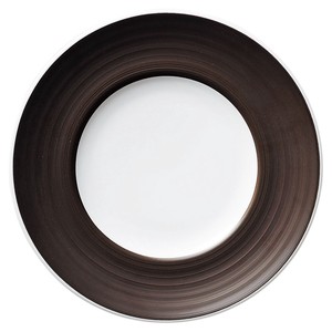 Main Plate Brown Porcelain 24cm Made in Japan