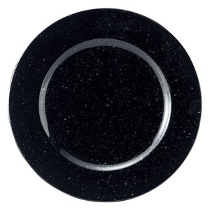黒御影リム17cm皿　　【日本製　磁器】