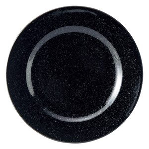 黒御影リム21cm皿　　【日本製　磁器】
