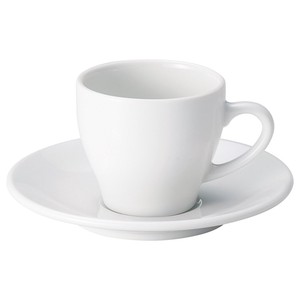 アイリス（ホワイト）コーヒー碗・受皿　　【日本製　磁器】