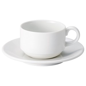 Cup & Saucer Set Porcelain White Made in Japan
