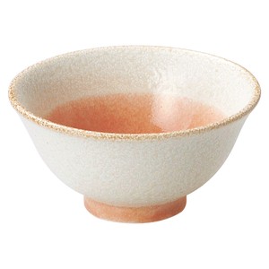 釉彩（若草・ピンク）ピンク4.0スープ碗　　【日本製　磁器】