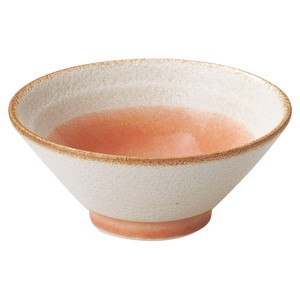 釉彩（若草・ピンク）ピンク5.0ライス丼　　【日本製　磁器】