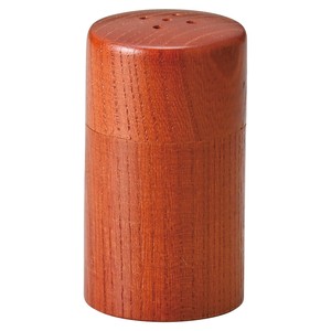 筒型塩入（茶）　　【日本製　木製】