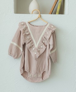 婴儿连身衣/连衣裙 刺绣 双层纱布