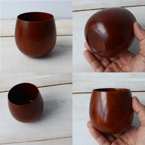 ☆かわいいたまご型のかたち！【おすすめ・売れ筋】wooden/木製エッグカップ　スリ茶