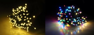 【予約販売】ソーラー充電式100LEDイルミネーションライト(ゴールド/ミックス)　クリスマス