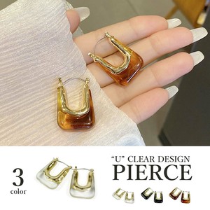 Pierced Earrings Resin Post Design Clear 3-colors