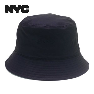 【年間品】NYCライセンスシボ加工エコレザーバケットハット　ヤング帽子
