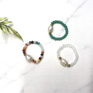 Resin Ring Pearl Colorful Rings