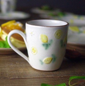 【益子焼】レモン柄のマグカップ