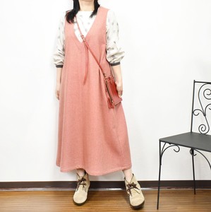 Casual Dress V-Neck Jumper Skirt Made in Japan