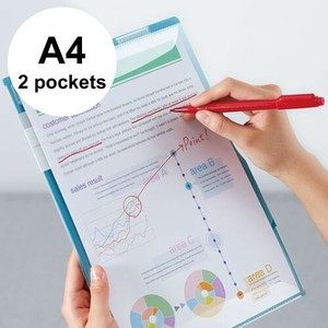 File Holder KAKIKO A4 2 pockets with 1 pen holder