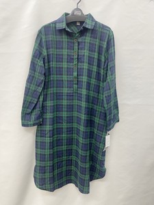 Casual Dress Pullover Brushed Fabric Plaid