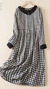 Casual Dress Cotton Checkered