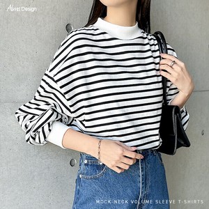モックネック ボリューム袖 長袖Tシャツ