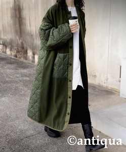 Antiqua Coat Quilted Outerwear Switching Ladies Autumn/Winter