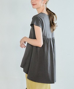Tunic Flare T-Shirt Back Tops Cut-and-sew
