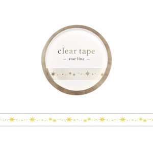 Washi Tape Line Star Gold Embossing 7mm